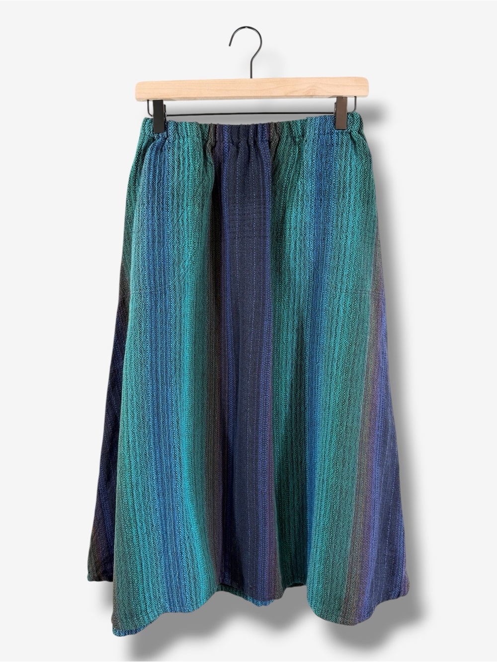 Green Tree Weaving Margaret Fischer Handwoven Maxi Skirt S Blue Teal Purple